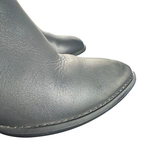 Vionic Upton Gray Leather Ankle Boots 7.5 Block Heel Comfort Orthotic - Picture 5 of 13